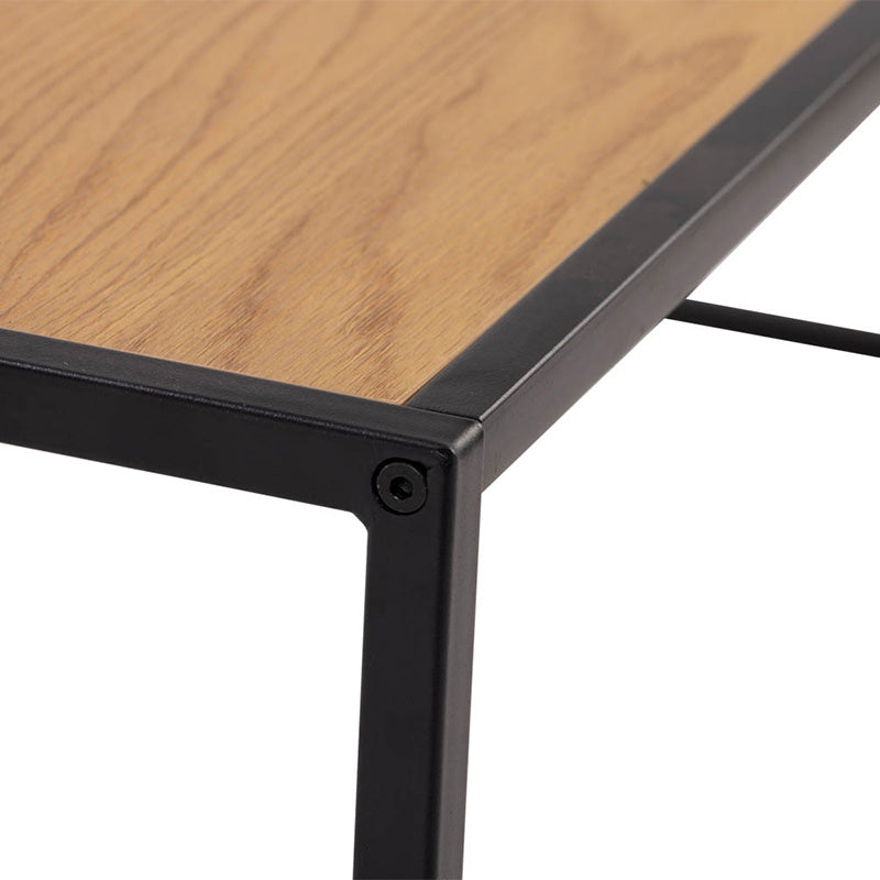 BRADFORD 100cm Coffee Table - Natural & Black Finish Modern Living Room Furniture for Small Spaces & Apartments