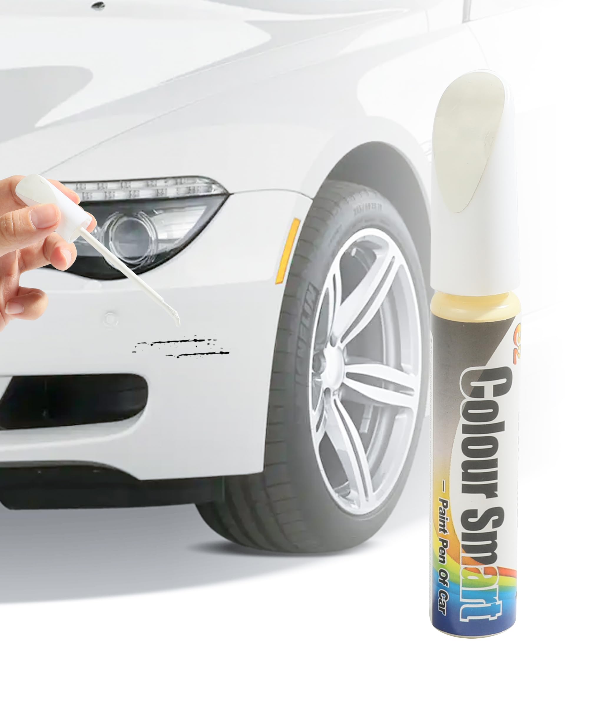 Zlirfy Car Touch Up Paint Pen - Quick & Easy Automotive Scratch Repair Pen for Cars (White) | Perfect for Small Chips, Scratches & Paint Damage | Ideal for DIY Car Maintenance & Touch Ups