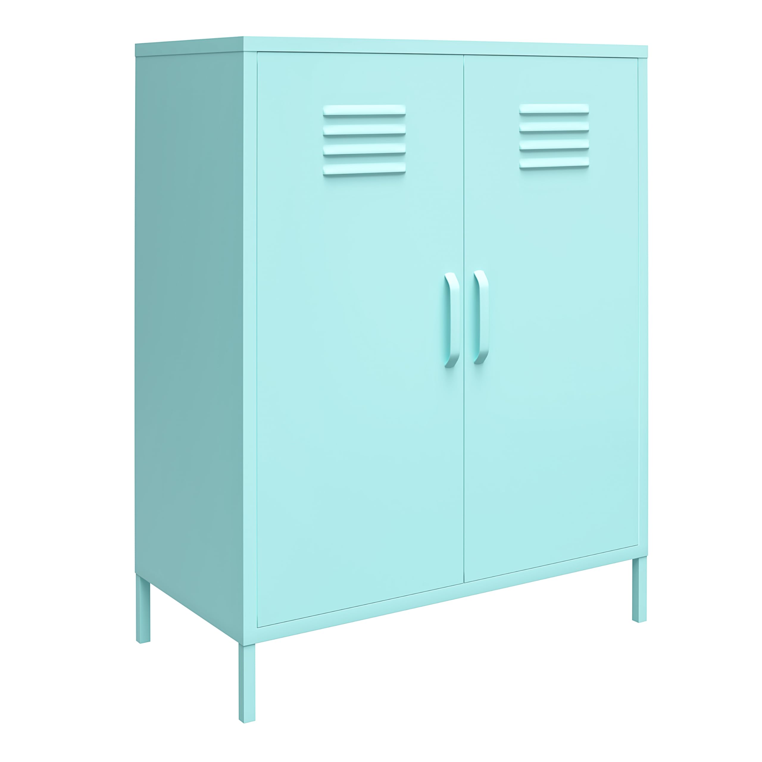Novogratz Cache 2-Door Metal Locker Storage Cabinet in Mint Green - Perfect for Home, Office, Dorm & Garage Organization