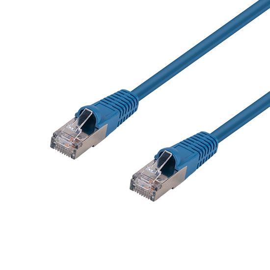0.75m Cat6A S/FTP Blue Slimline Shielded 10G Ethernet Cable - 26AWG High-Speed Patch Cord for Gaming, Streaming & Office Networks