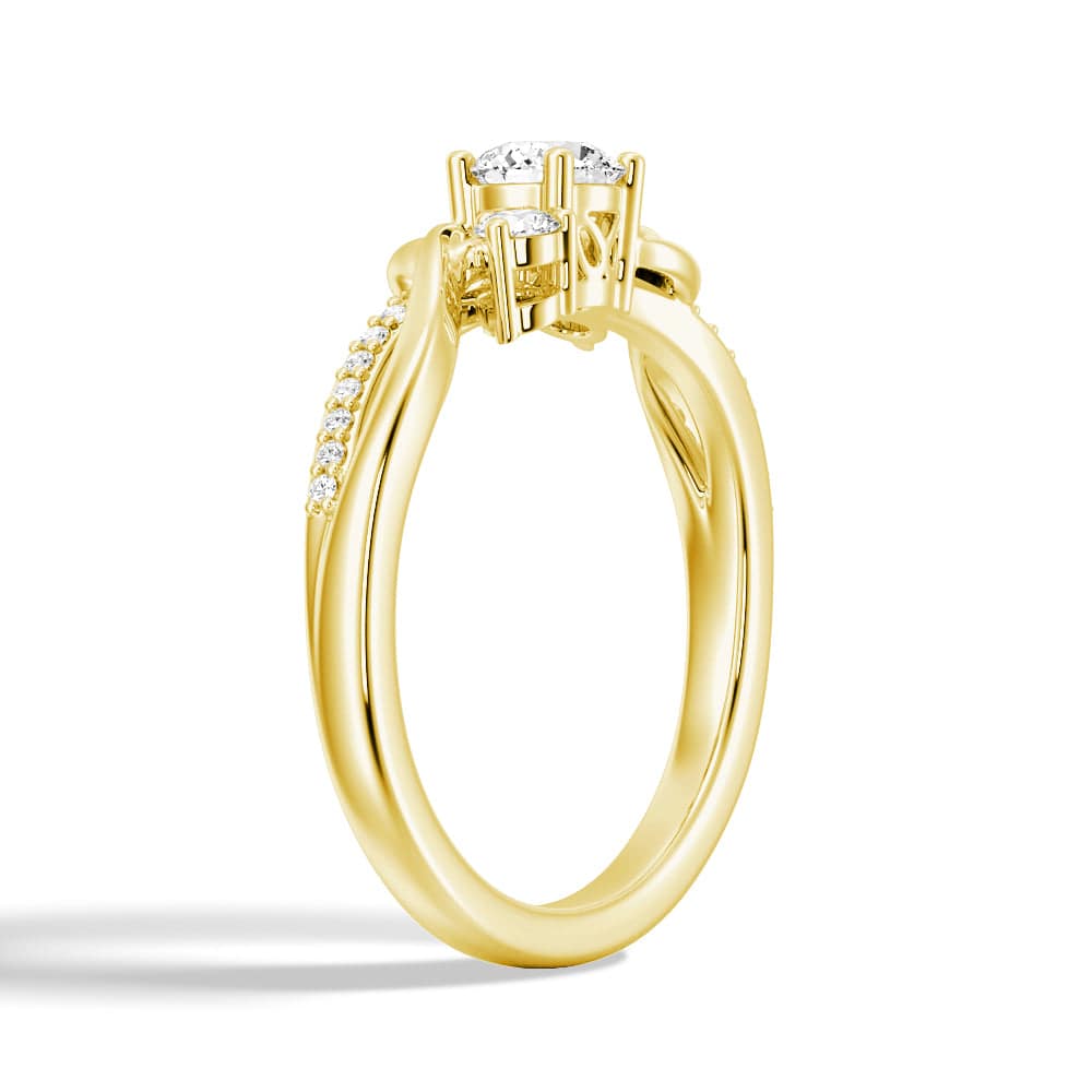 3 Stone Lab Grown Diamond Twisted Band Promise Ring - Ethical & Affordable Engagement Ring for Women, Perfect for Anniversaries, Proposals & Special Occasions