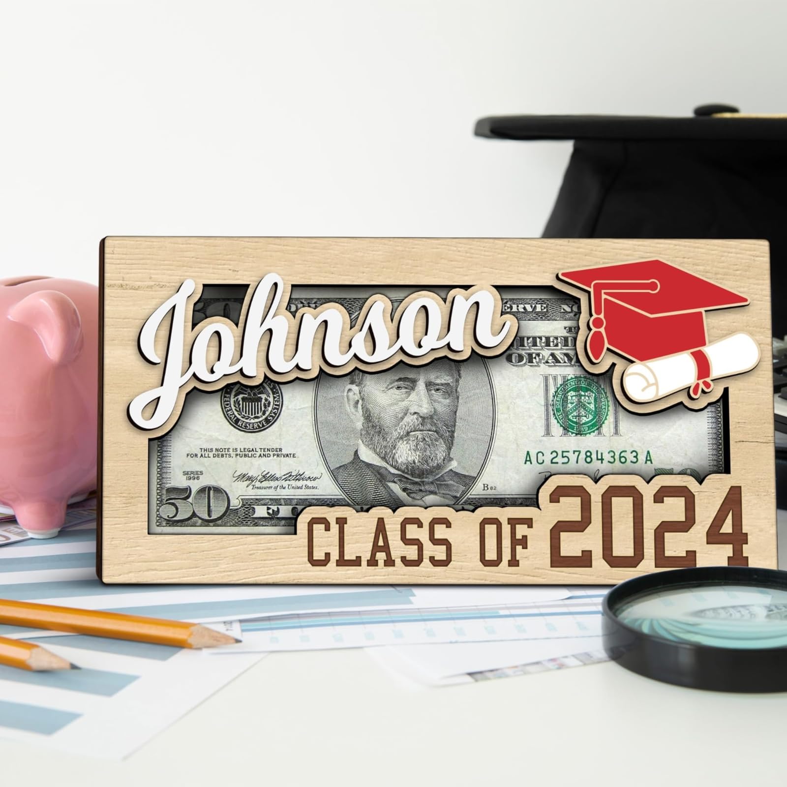 Personalized Graduation Money Holder - Custom Cash Gift Envelope for Graduation, Easter & Special Occasions - 2024 Unique Keepsake (MH-A) - Perfect for Graduation Parties, Easter Celebrations & Thoughtful Gift Giving
