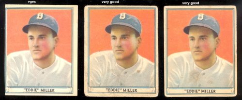 1941 Play Ball Regular Baseball Card #1 Eddie Miller Boston Bees VGX Condition - Vintage Sports Collectible for Display & Investment