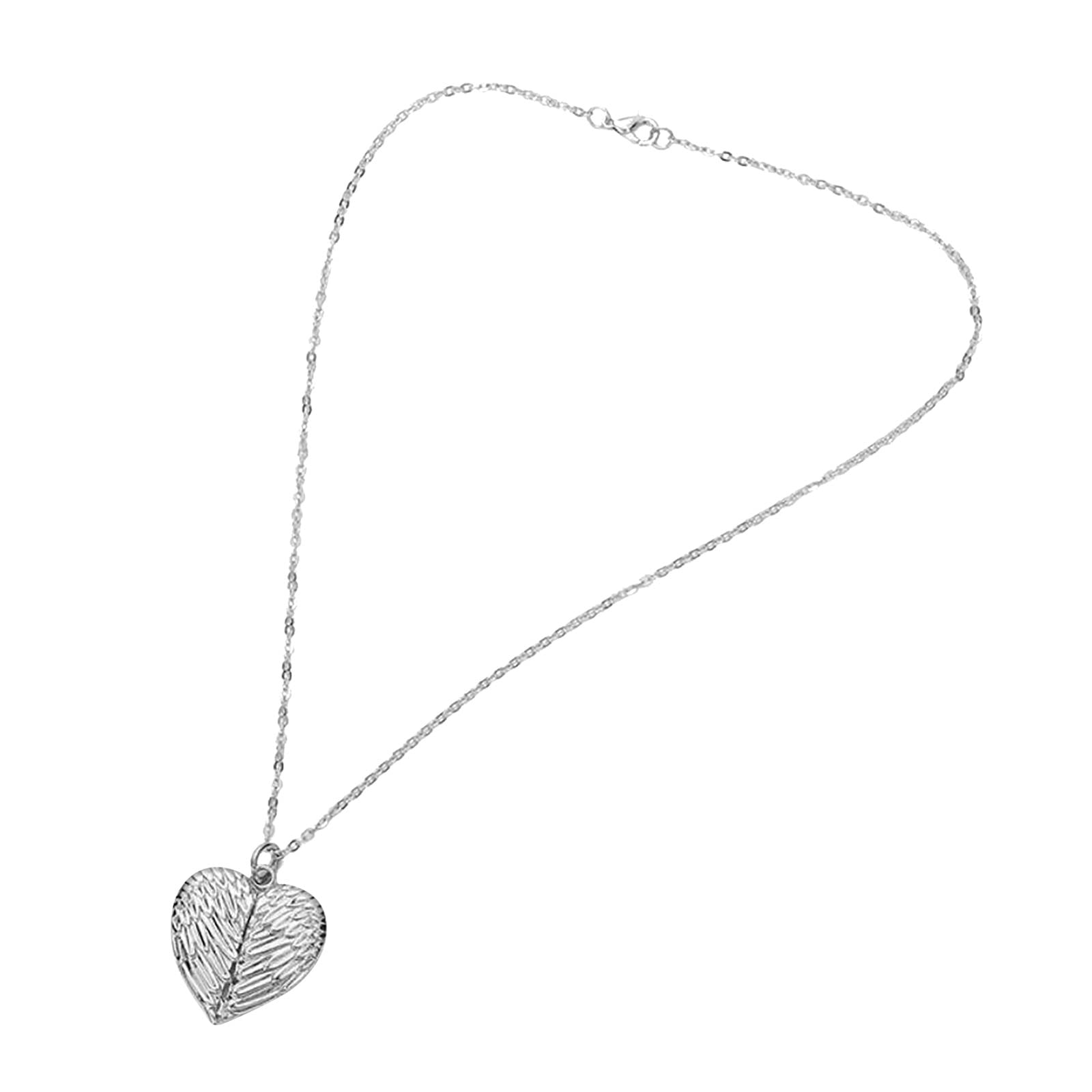 Angel Wing Photo Pendant Necklace - Open Heart Locket for Loved Ones | Memorial Jewelry, Gift for Mom, Wife, Daughter | Perfect for Weddings, Anniversaries & Remembrance