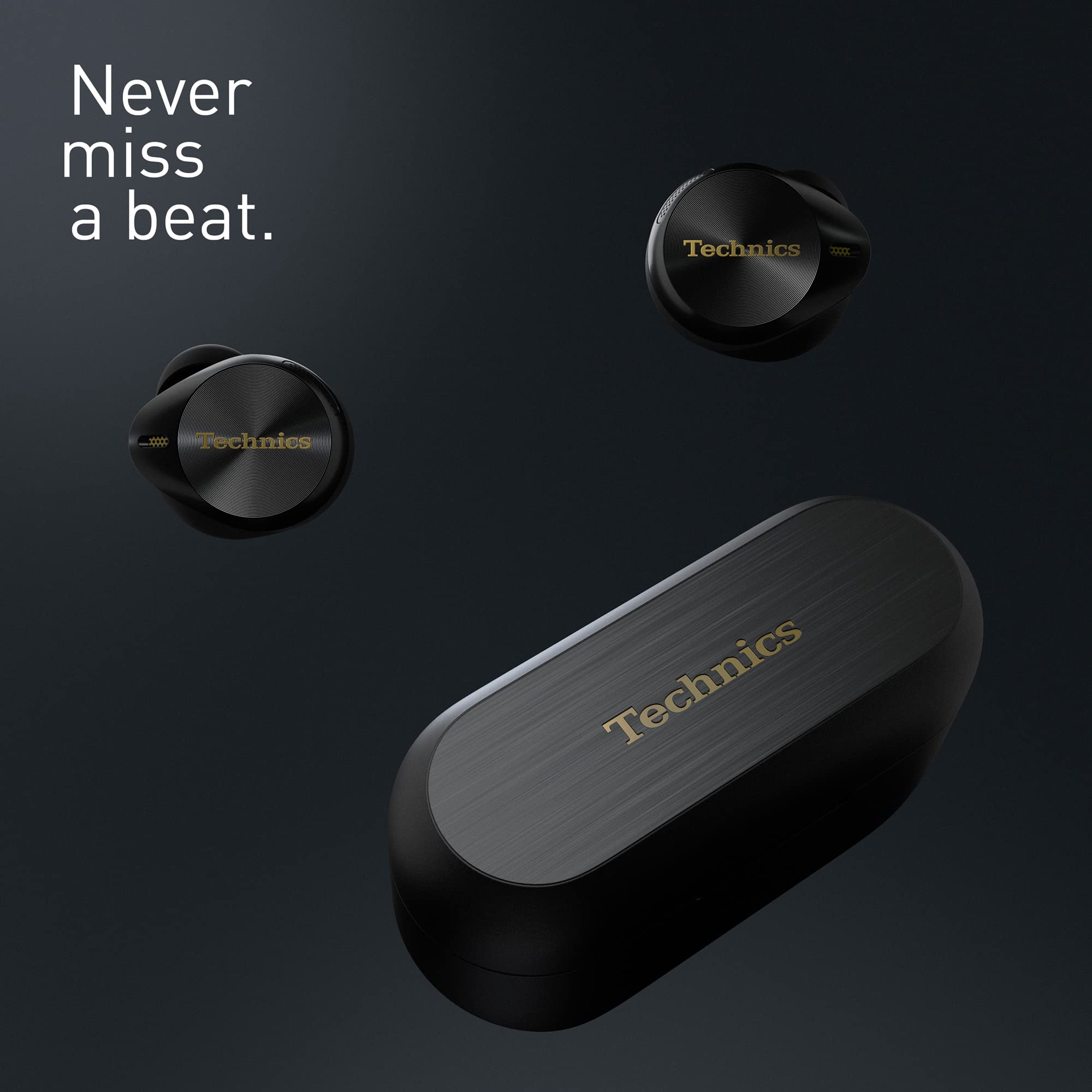 Technics EAH-AZ80E-K Wireless Bluetooth Earbuds with Active Noise Cancelling (ANC), Multipoint Connectivity for 3 Devices, Comfort-Fit In-Ear Design, Wireless Charging Case - Perfect for Commuting, Workouts & Travel (Black)