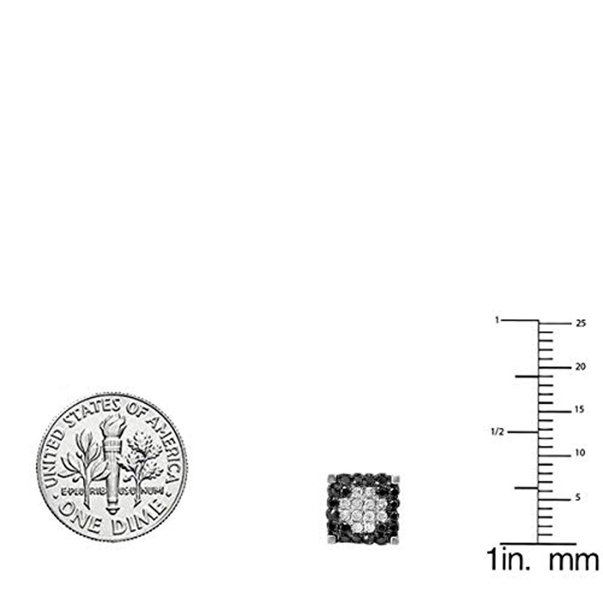 Dazzlingrock Collection 0.85 Carat (CTW) Black & White Diamond Stud Earrings for Men & Women - Round Micro Pave Ice Cube Design - Perfect for Weddings, Parties & Special Occasions