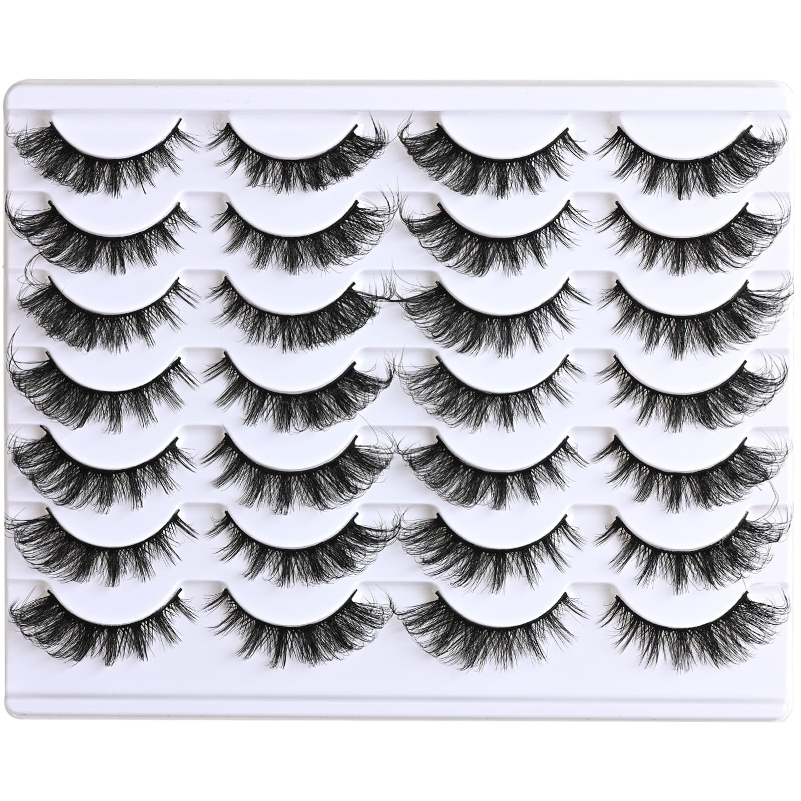 14 Pairs Natural Look False Eyelashes - Wispy Cat Eye Lashes D Curl Fluffy Mink Strips for Women | Fox Eye Lash Extensions | Perfect for Daily Wear, Parties & Special Occasions