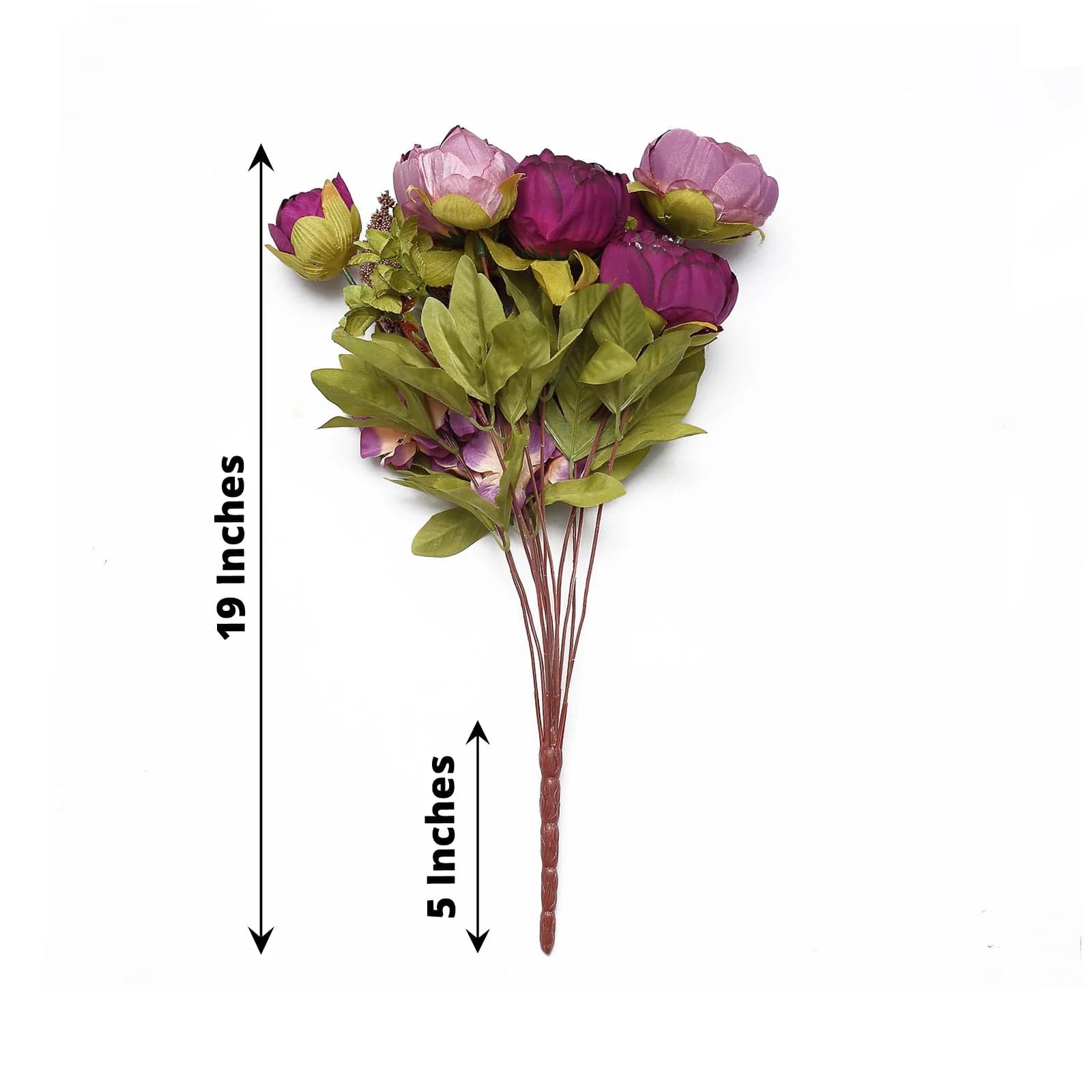 2 Pack 19 Stems Silk Peony Flowers Artificial Floral Arrangement - Perfect for Home Decor, Wedding Centerpieces & Office Tabletop Decoration