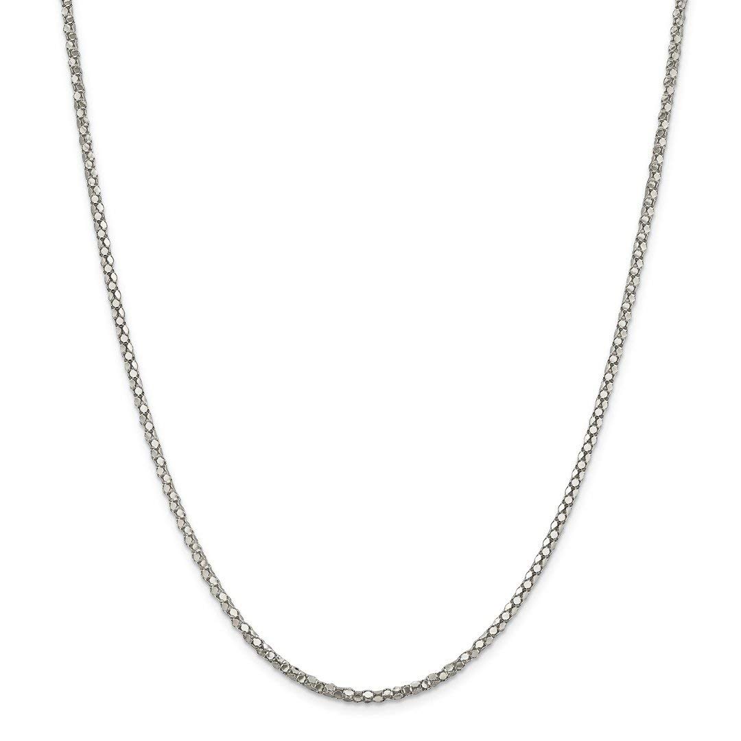 925 Sterling Silver Popcorn 2.50mm Chain Necklace 20 Inch with Pendant Charm - Dainty Mesh Jewelry for Women, Perfect Gift for Her - Ideal for Everyday Wear, Date Nights & Special Occasions