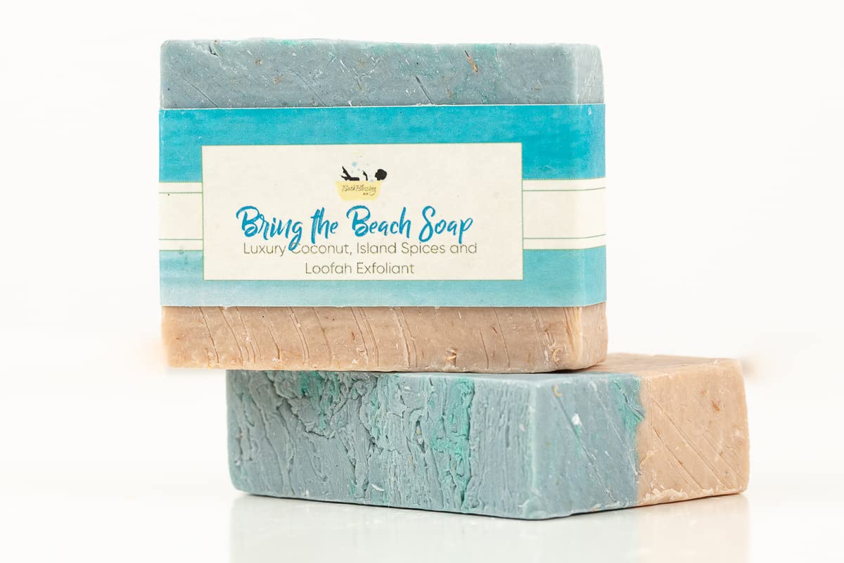 Bring the Beach Soap - Natural Handmade Soap with Coconut & Sea Salt for Spa, Vacation & Relaxation - Perfect for Beach Lovers, Travel & Home Bathroom Decor