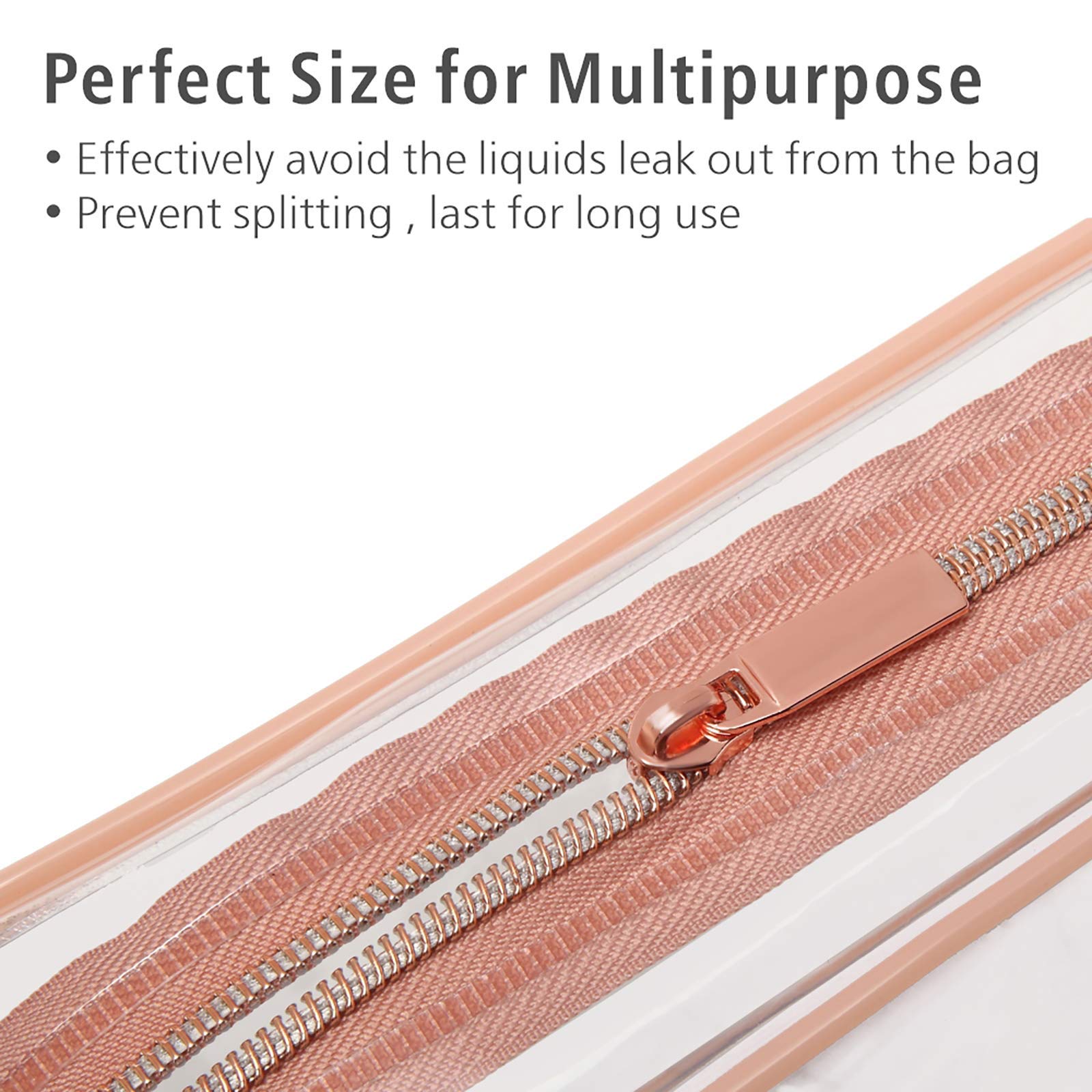 PACKISM Clear Toiletry Bag 3-Pack - TSA Approved Quart Size Travel Cosmetic Organizer for Women & Men - Perfect for Airports, Gym, Camping & Weekend Getaways