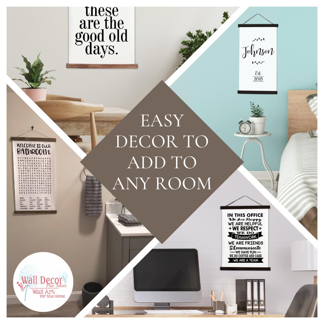 Just Roll With It Rolling Pin Hanging Canvas Art - Kitchen Wall Decor Scroll Prints - Ready to Hang Kitchen Signs - 23x30-Inch Kitchen Art Decorations for Home, Office, or Gift