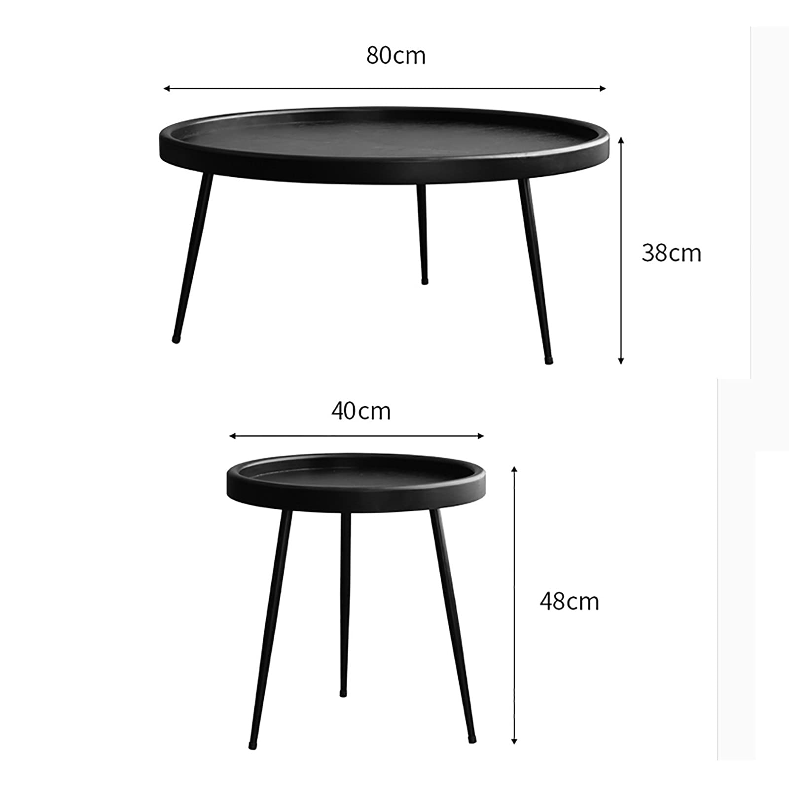 Nordic Round Coffee Table - 31.5 Inch Modern Sofa Side Table, Bedside Table, Corner Table for Living Room, Balcony, Bedroom - Perfect for Coffee, Snacks, Books & Decor