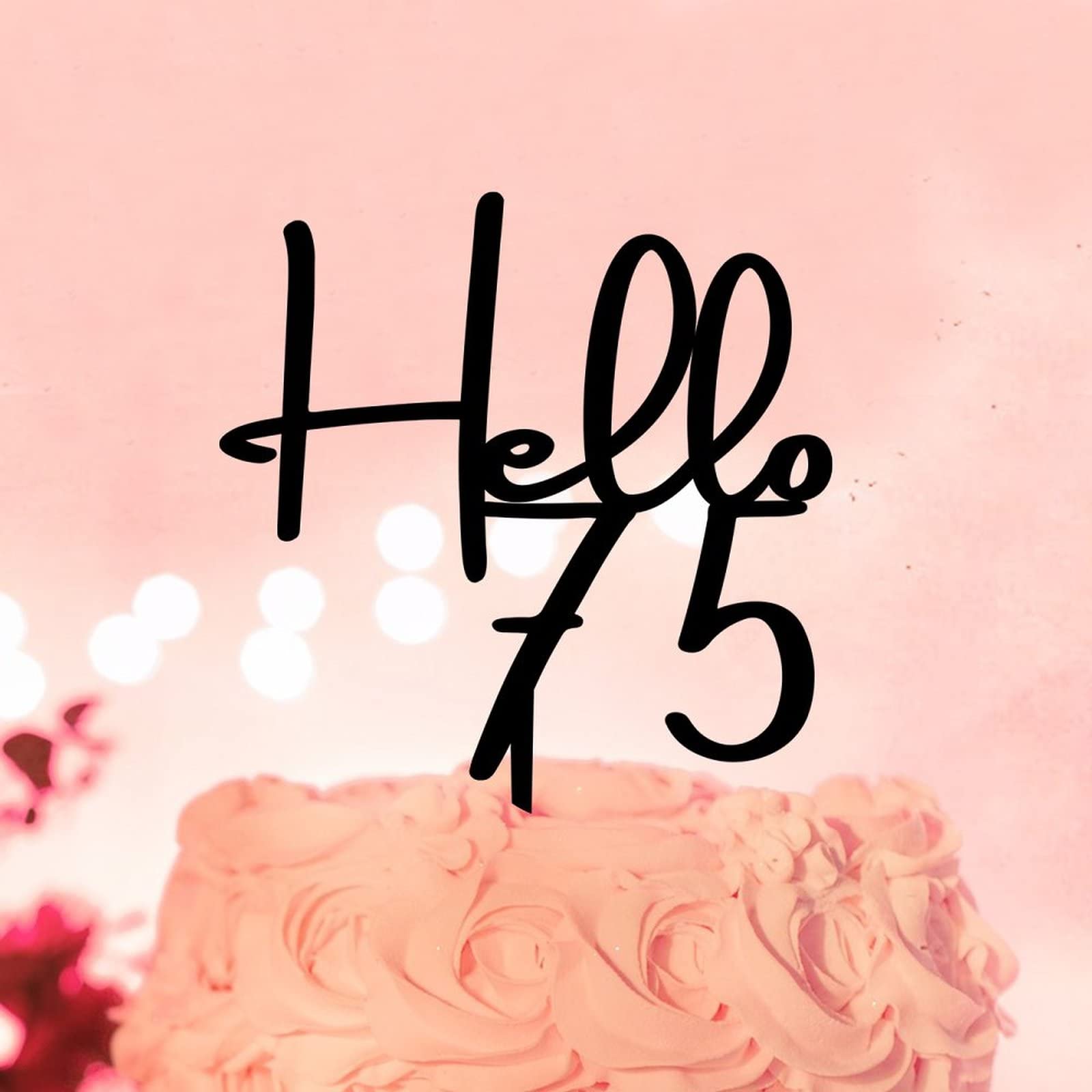 75th Birthday Cake Toppers - Acrylic Black Custom 75 Years Old Decorations - Perfect for 75th Anniversary & Happy Birthday Celebrations - Great Gift for Family & Friends - Ideal for Cakes, Cupcakes, and Party Decorations