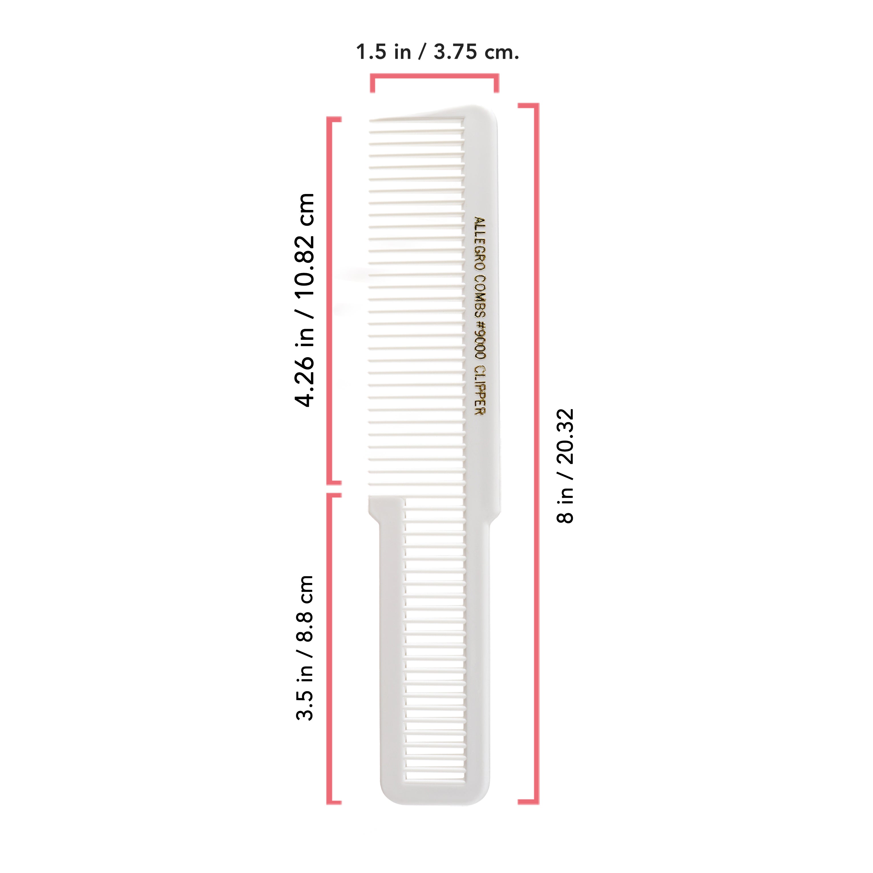 Allegro Combs #9000 Professional Hair Clipper Combs - 6-Piece Set for Blending, Flat Top, and Fading | Perfect for Barbers, Stylists & Home Haircuts