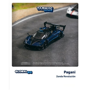 1:64 Pagani Zonda Revolucion Diecast Model Car - Blue Metallic Finish - Collectible Sports Car for Display & Racing Enthusiasts - Perfect for Home Office Decor & Model Car Collections