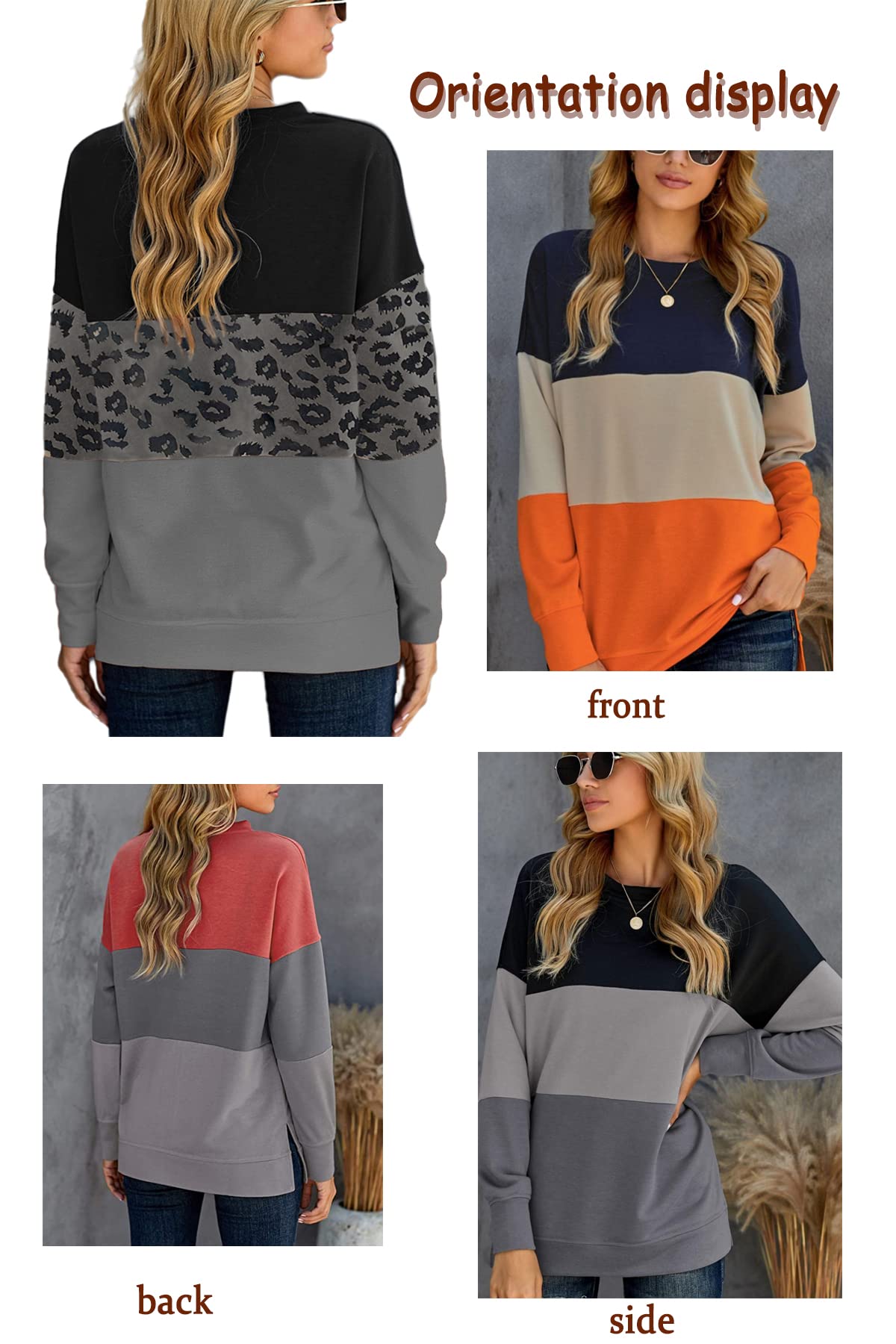 CNFUFEN Women's Casual Crewneck Sweatshirt - Soft Long Sleeve Pullover Top for Fall & Winter | Cozy Loungewear, Streetwear Fashion, Everyday Outfits