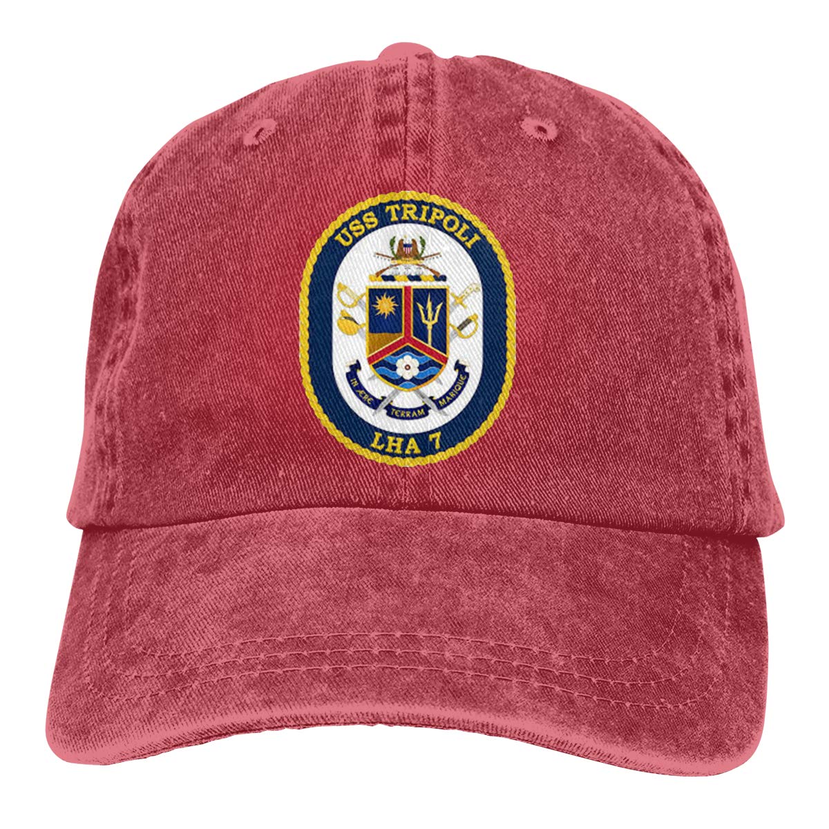 USS Tripoli LHA-7 Navy Cowboy Hat - Classic Denim Baseball Cap for Men, Military Dad Hat - Perfect for Veterans Day, Navy Pride & Patriotic Events