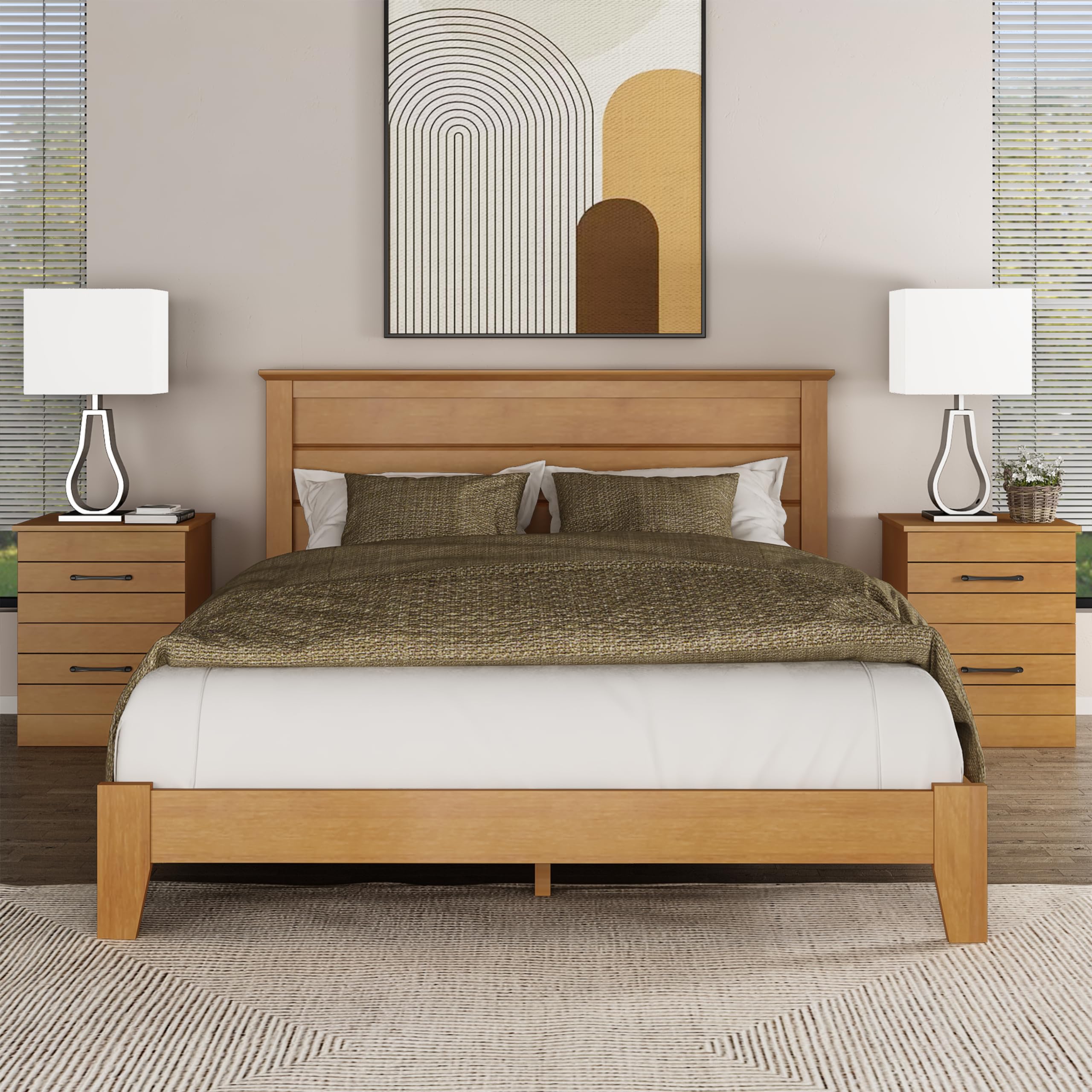 Galano Elis 2 Drawer Nightstand - Modern Bedside Table with Storage, End Table for Living Room & Bedroom, 15.8