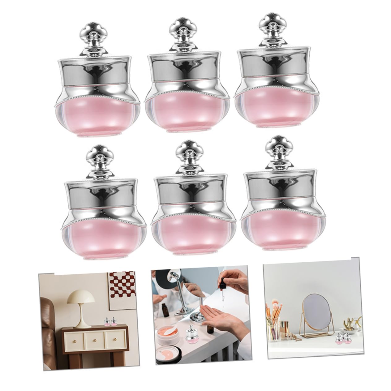 FRCOLOR Acrylic Cream Jars with Lids - 18 Pack for Travel & Cosmetics Storage