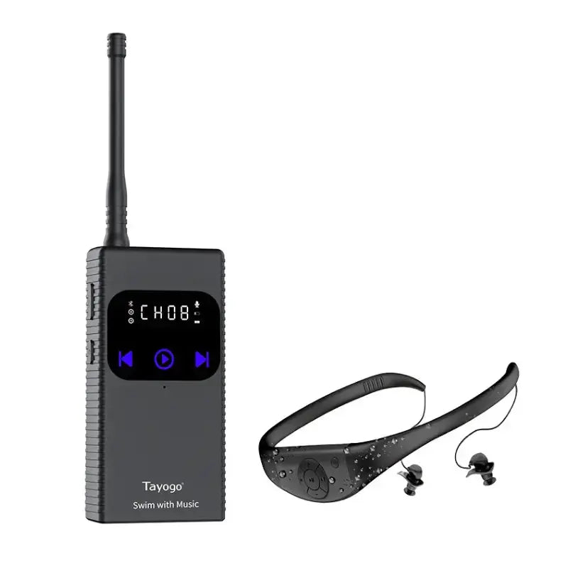 Wireless Waterproof Swimming Headphones with Bluetooth Transmitter & Earbuds - Perfect for Pool, Beach, and Underwater Music Listening