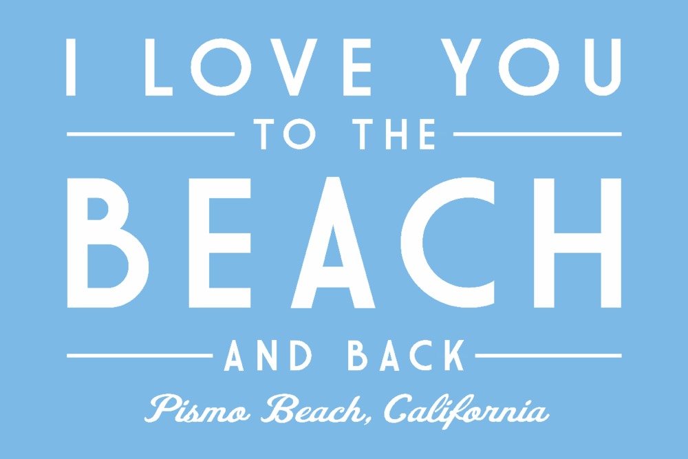 Pismo Beach California Travel Poster - 36x54 Giclee Gallery Print, Coastal Wall Art Decor for Living Room, Bedroom & Office | Beach House & Vacation Home Decor