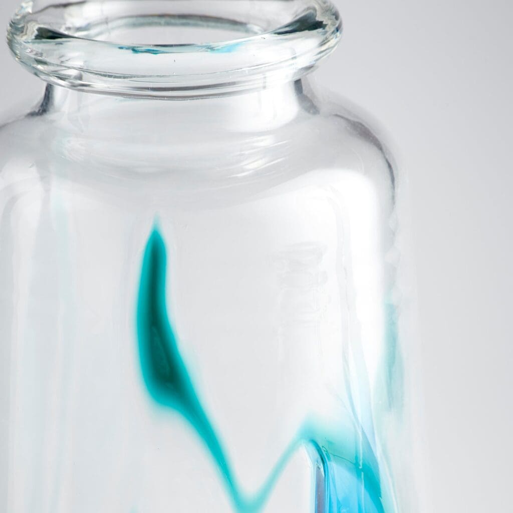 Cyan Design 11071 Tahoe Vase - Large Blue & Clear Glass Vase for Home Decor, Wedding Centerpieces, and Floral Arrangements