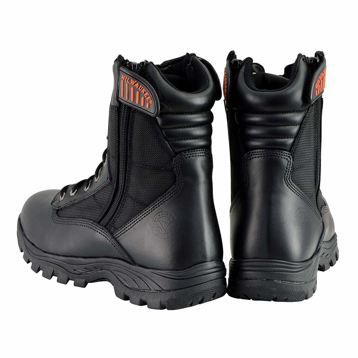 Milwaukee Leather MBM9110 Men's 9-Inch Black Tactical Motorcycle Boots - Side Zipper & Lace-Up Design for Riding Comfort & Safety - Perfect for Adventure Biking & Outdoor Activities