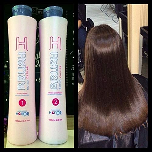 Brazilian Keratin Hair Treatment Brush - H-Brush Btox Honma Tokyo 2L | Professional Straightening & Smoothing System | 100% Straight Hair with Volume Control | Includes $30 Free Gifts | Perfect for Salon-Quality Hair at Home or Professional Styling