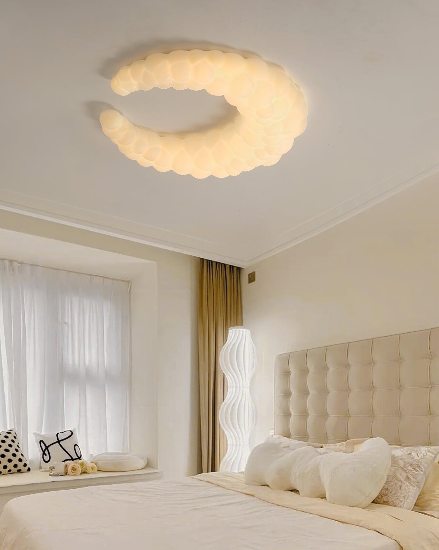 Modern Avir LED Ceiling Lamp - Energy Efficient Flush Mount Light Fixture for Bedroom, Living Room & Kitchen - Dimmable Indoor Lighting with Remote Control