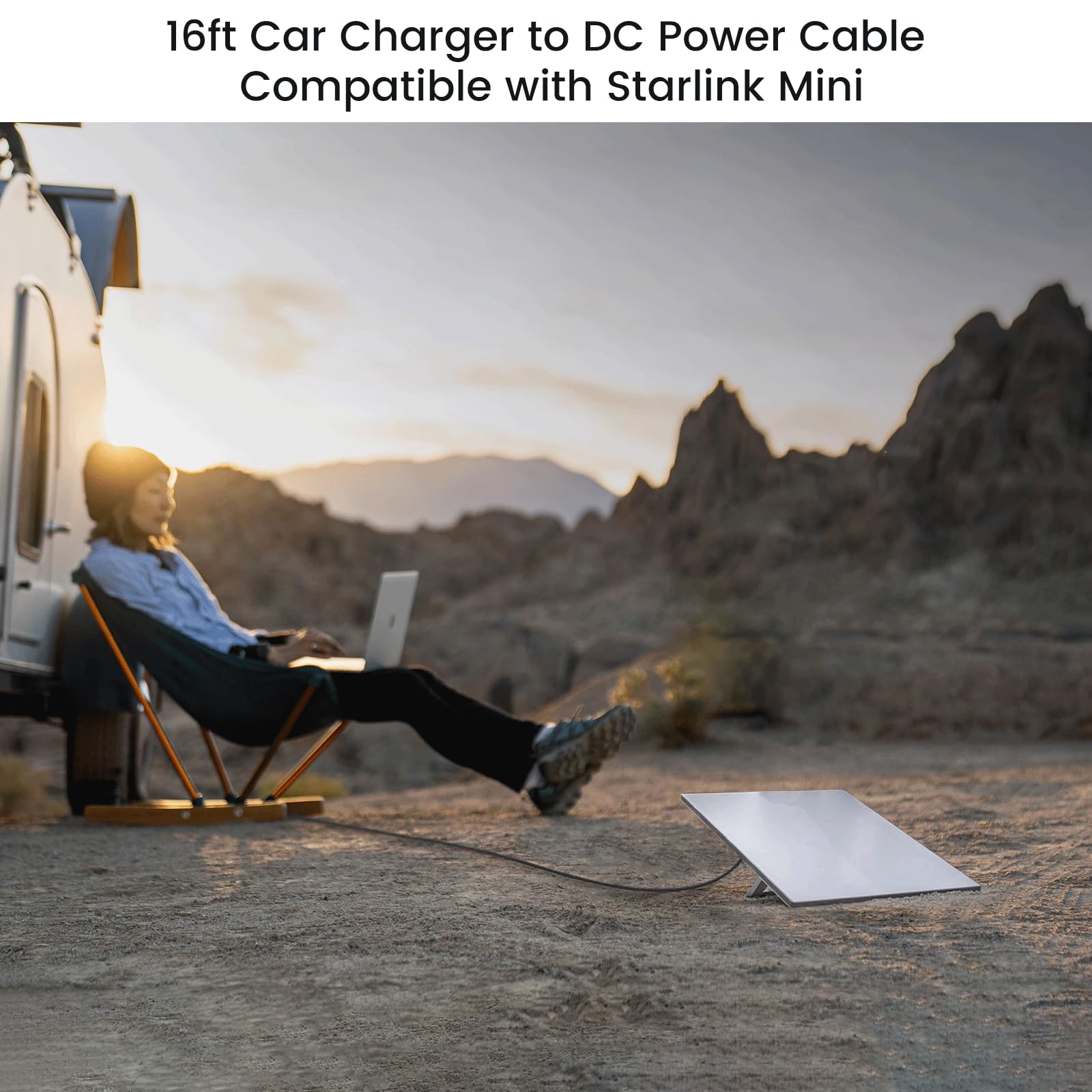 16ft Waterproof DC Car Charger Cable for Starlink Mini - 5M Long Auto Power Supply Cord for Satellite Mini - Perfect for Road Trips, Camping & RV Power Needs