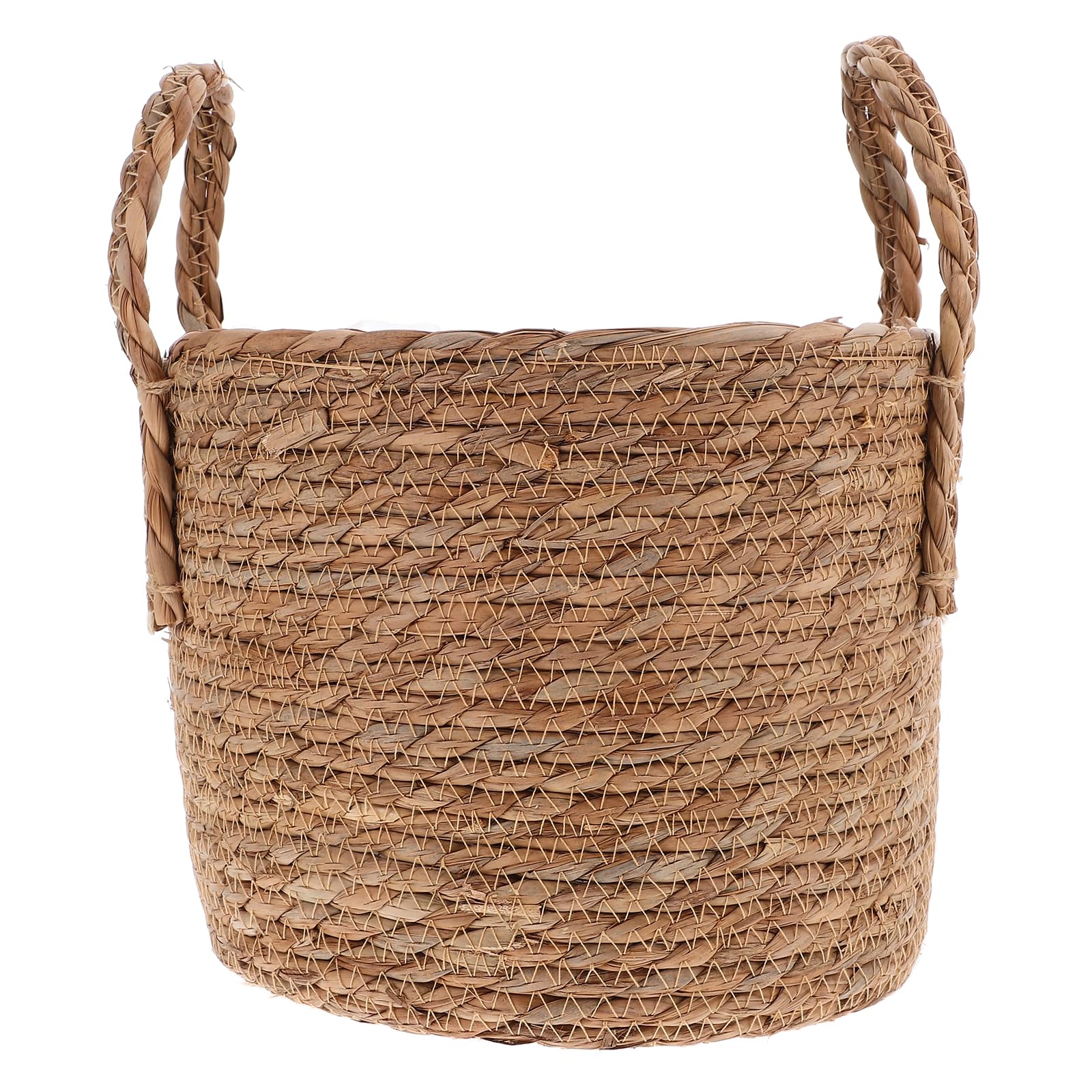 Cabilock Woven Storage Basket - Decorative Rope Bin for Blankets, Toys, Clothes & Shoes - Laundry Organizer with Handles - 7.9