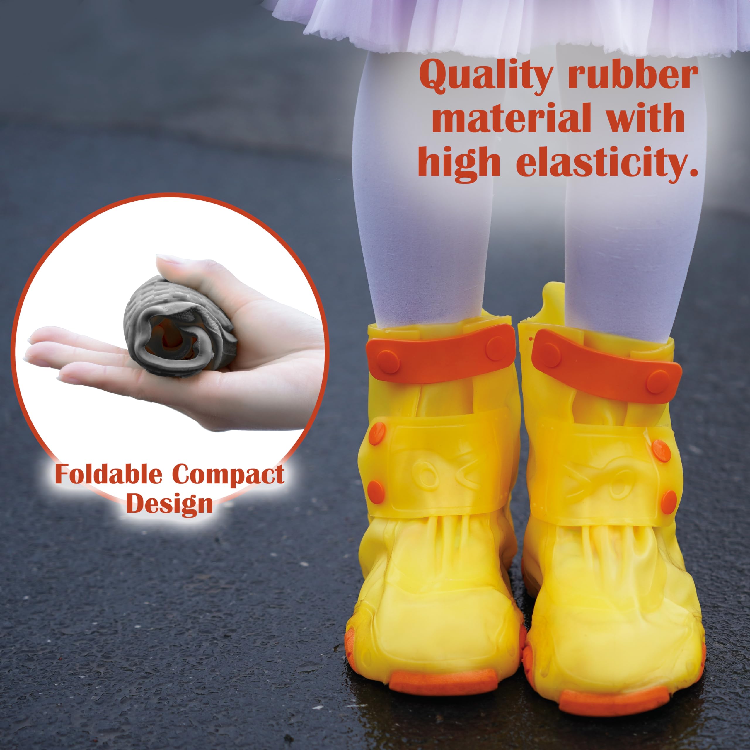Waterproof Rain Shoe Covers for Kids - Reusable Non-Slip Galoshes for Boys & Girls | Perfect for School, Outdoor Play & Wet Weather Protection
