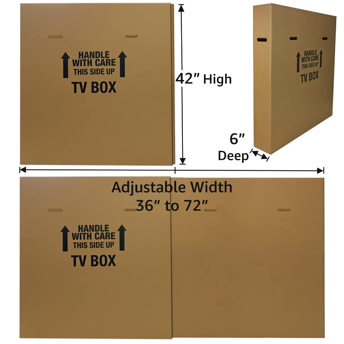 uBoxes Heavy Duty TV Moving Box - 1 Pack for 32-65 Inch Flat Screen TVs | Secure Packing & Easy Transport for Home Moving, Storage & Shipping