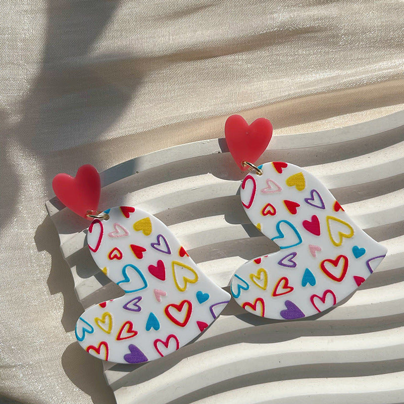 Valentine's Day Heart Shaped Dangle Earrings for Women - Romantic Irregular Pearl Drop Earrings for Date Night, Anniversary Gift & Special Occasions