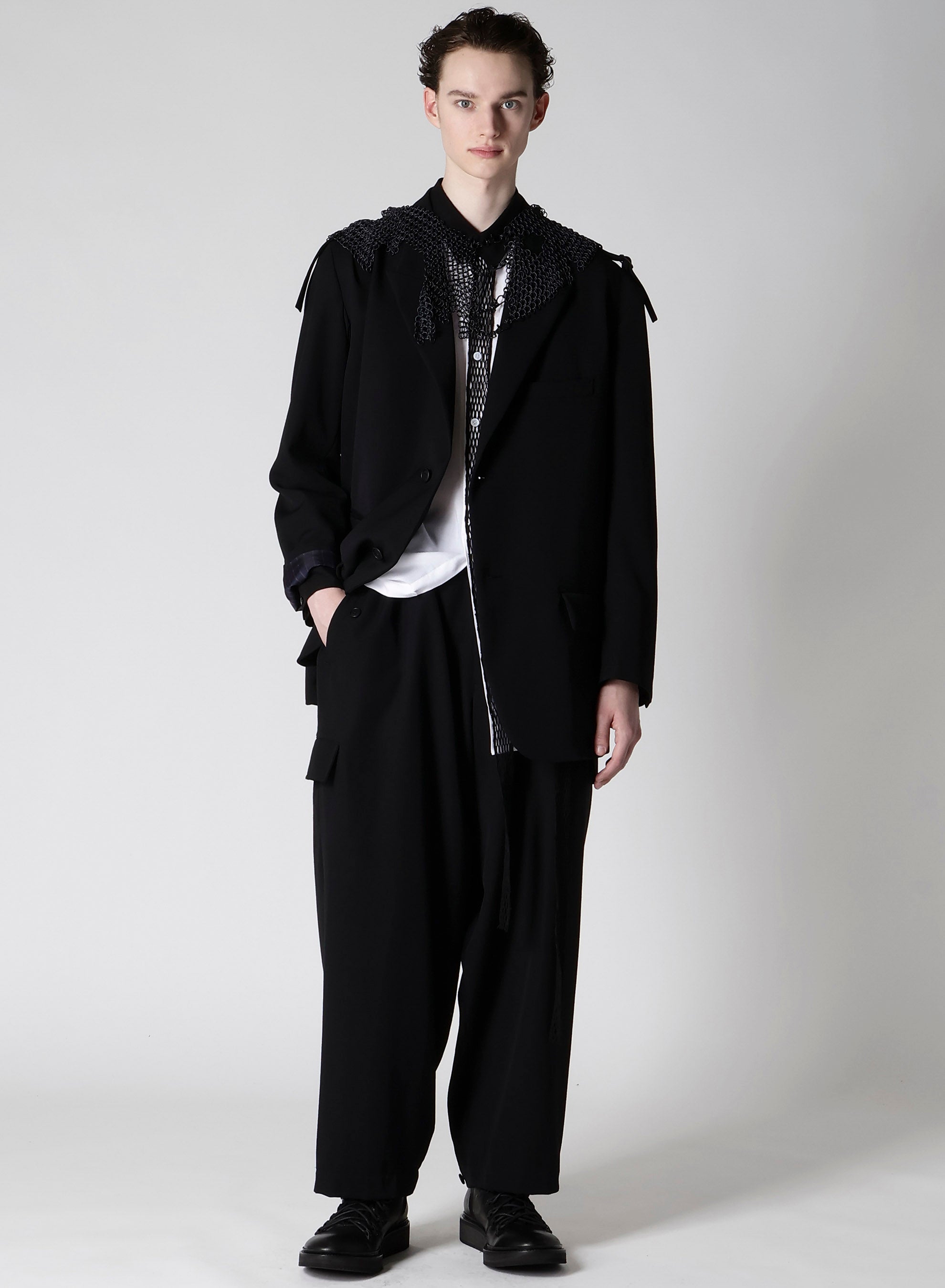 Black Mesh Cellulose Lawn Placket Blouse for Women - Breathable & Stylish Top for Casual Wear, Office, and Summer Outfits