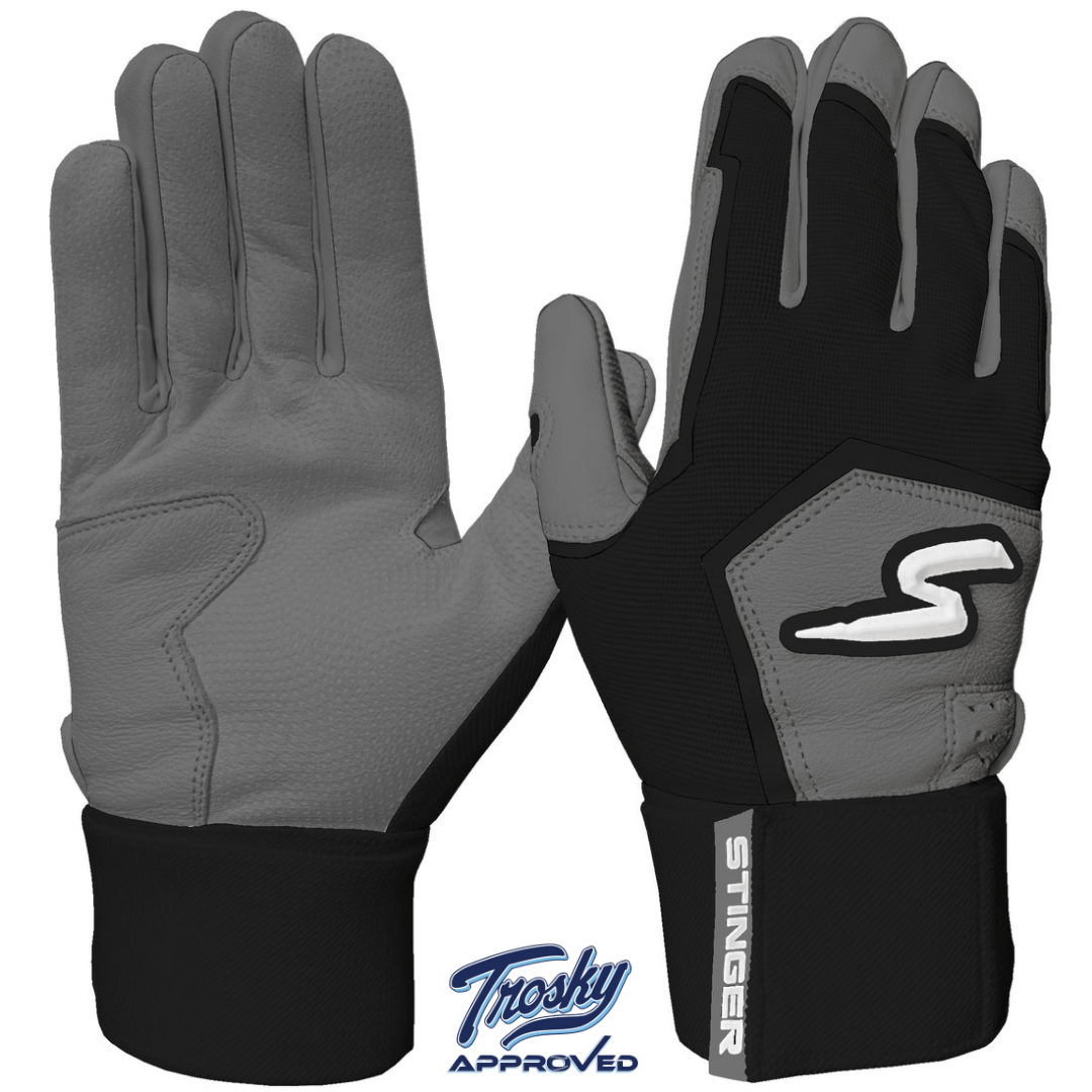 Winder Series Batting Gloves - Graphite & Black Color for Baseball & Softball Training | Perfect for Hitting Practice, Fielding & Game Day Performance