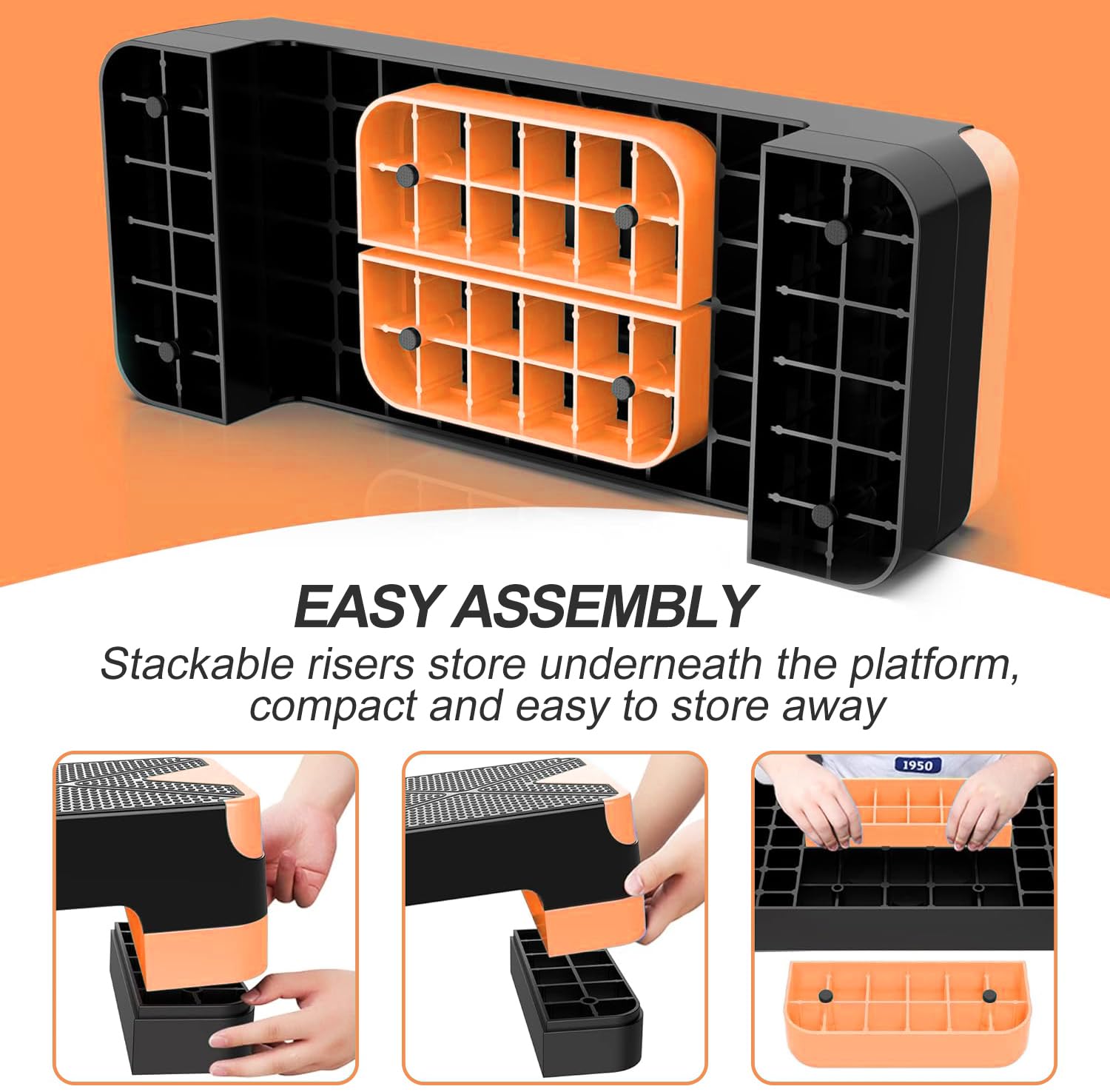 EVERYMILE Adjustable Aerobic Stepper for Home Workouts - 26.5