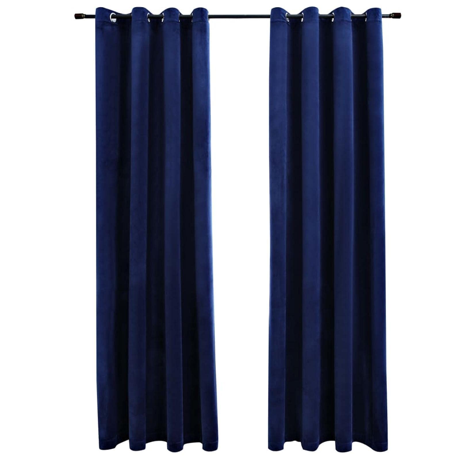 LEADZM Blackout Curtains with Rings - 2 Panels Navy Blue 54
