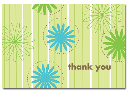 Daisy Stripes Thank You Cards with Envelopes - Set of 20 Elegant Floral Stationery for Wedding, Baby Shower & Birthday Appreciation Notes