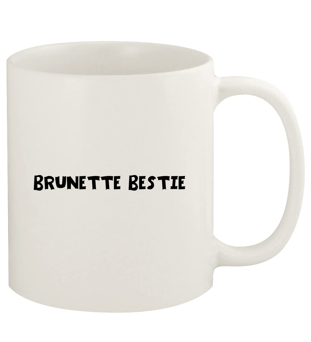 Brunette Bestie - 11oz Ceramic White Coffee Mug with Cute Design - Perfect for Home, Office, Gifts & Coffee Lovers