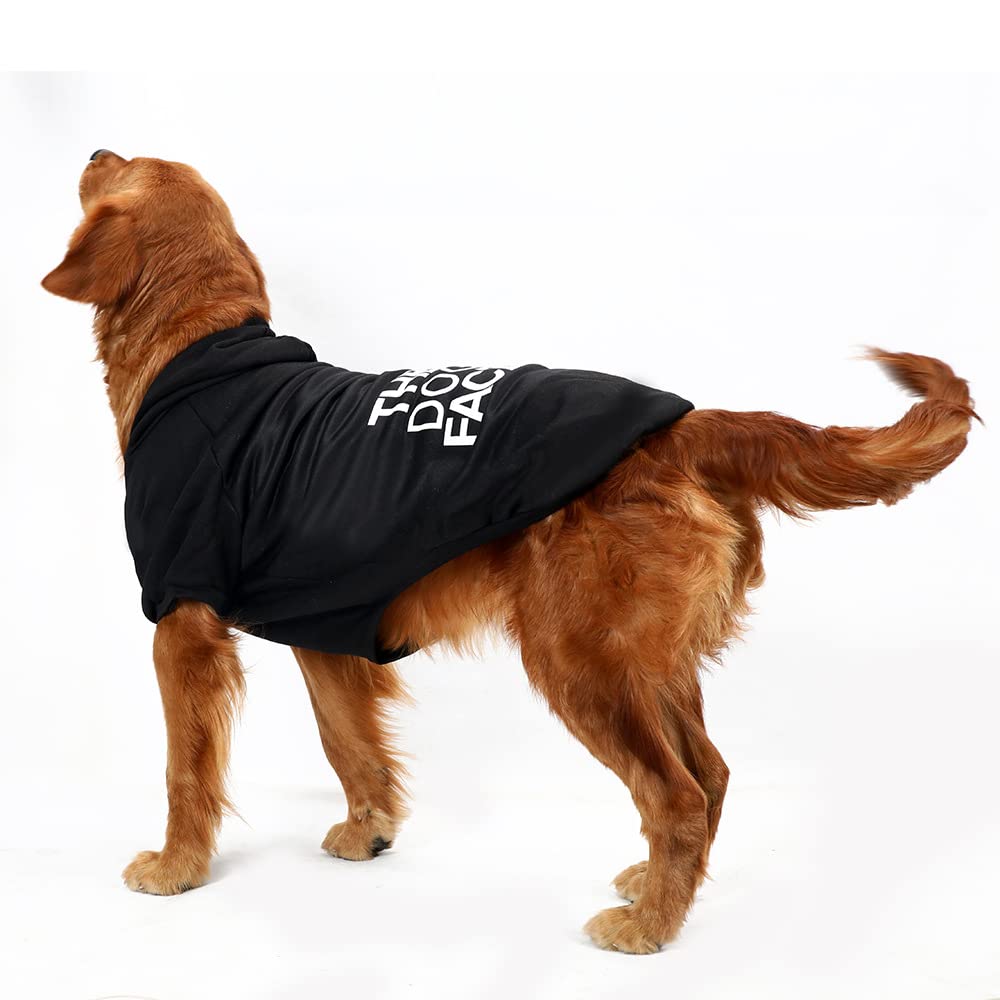 Trendy Comfortable Soft Fashion Dog Hoodie for Small to 5X-Large Dogs - Cozy Winter Outfit for Walks & Outdoor Adventures (Black)