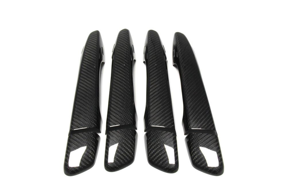 Premium Carbon Fiber Handle Covers for Lexus IS200 IS250 IS300h IS350 2013-2017 Models - Auto Lock Touch Sensor Compatible (4 Door Sedan) - Upgrade Interior & Protect Door Handles from Scratches