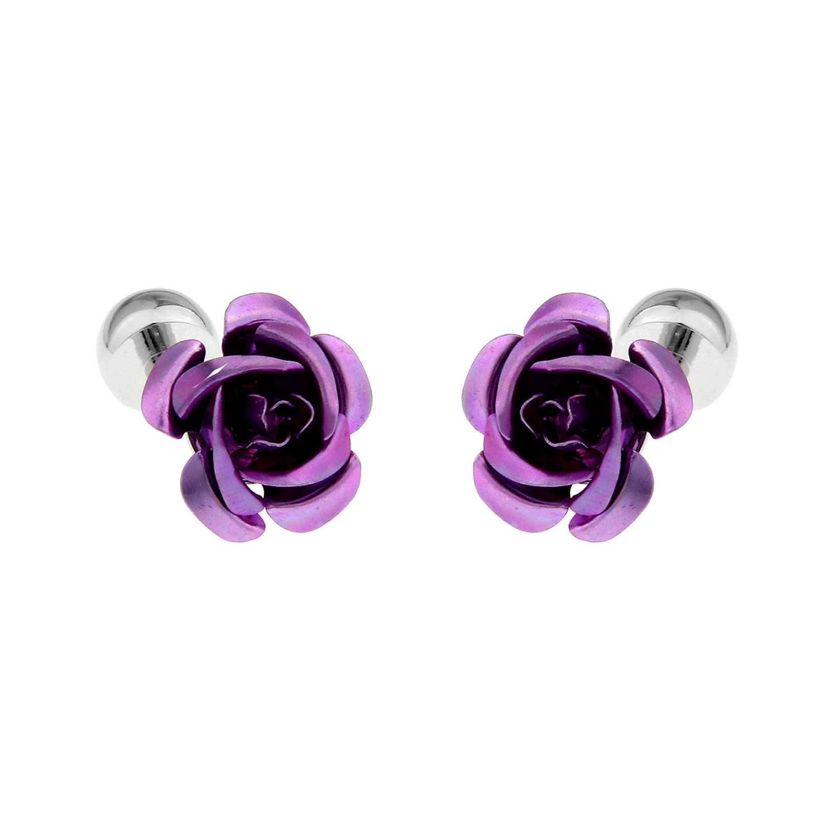Personalized Men's Wedding Cufflinks & Studs Set - Floral Design Formal Dress Accessories for Groom, Best Man, and Bridal Party - Perfect for Weddings, Prom, and Black Tie Events