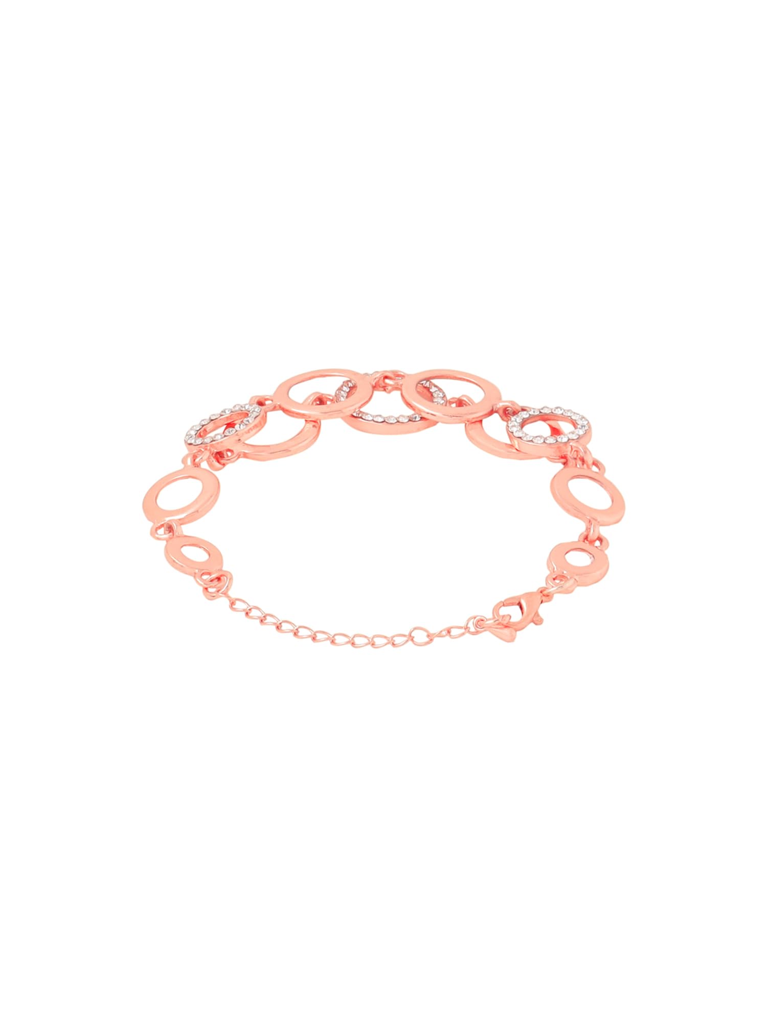 Yellow Chimes Valentine's Day Gift for Women & Girls | Rose Gold Crystal Studded Bracelet | Fashion Coin Shaped Jewelry | Birthday Present for Her | Perfect for Date Night, Anniversary & Special Occasions