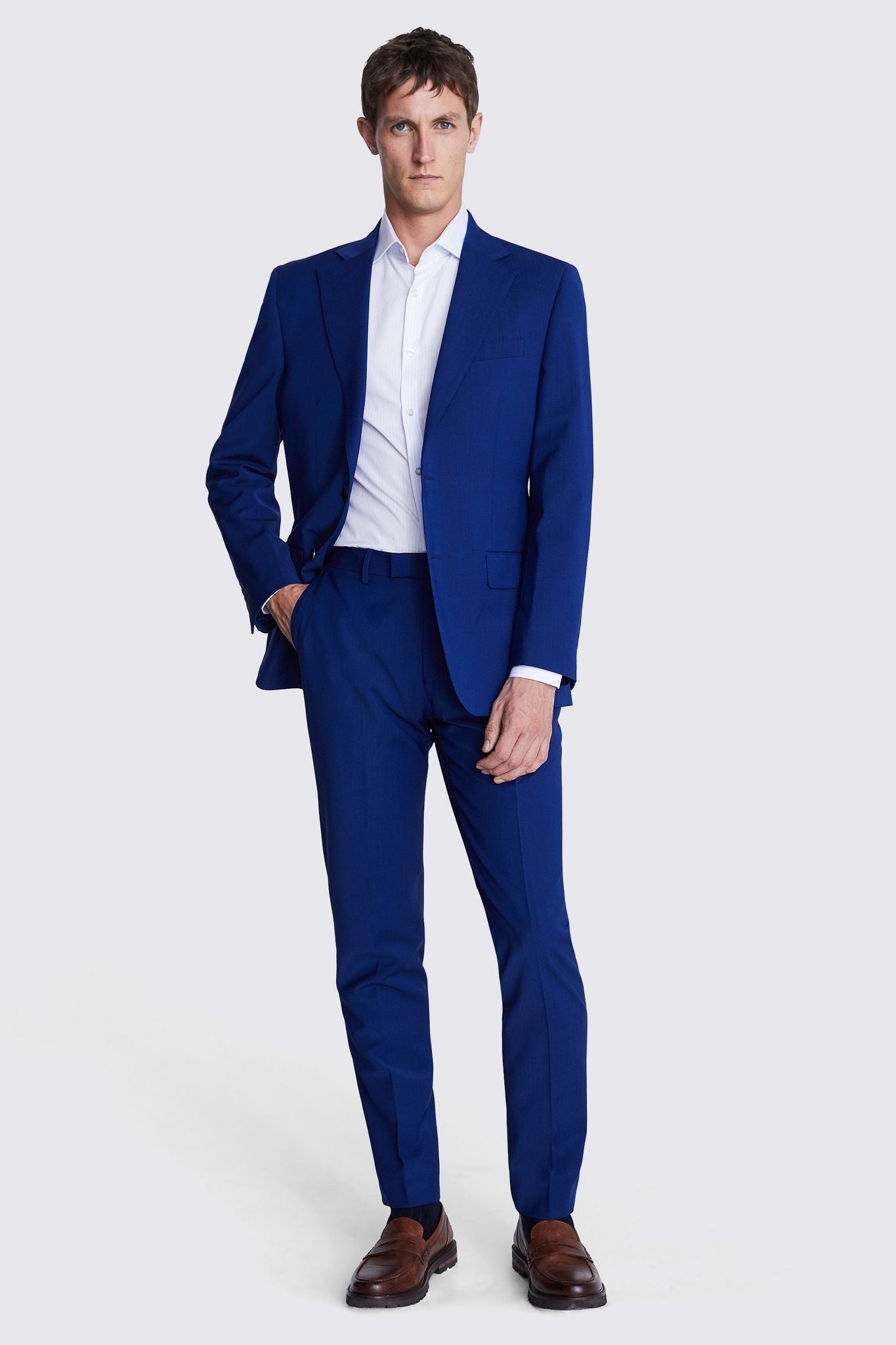 Royal Blue Tailored Fit Performance Suit for Men - Breathable Stretch Formal Wear for Prom, Weddings & Business Events - Perfect for Special Occasions & Evening Parties
