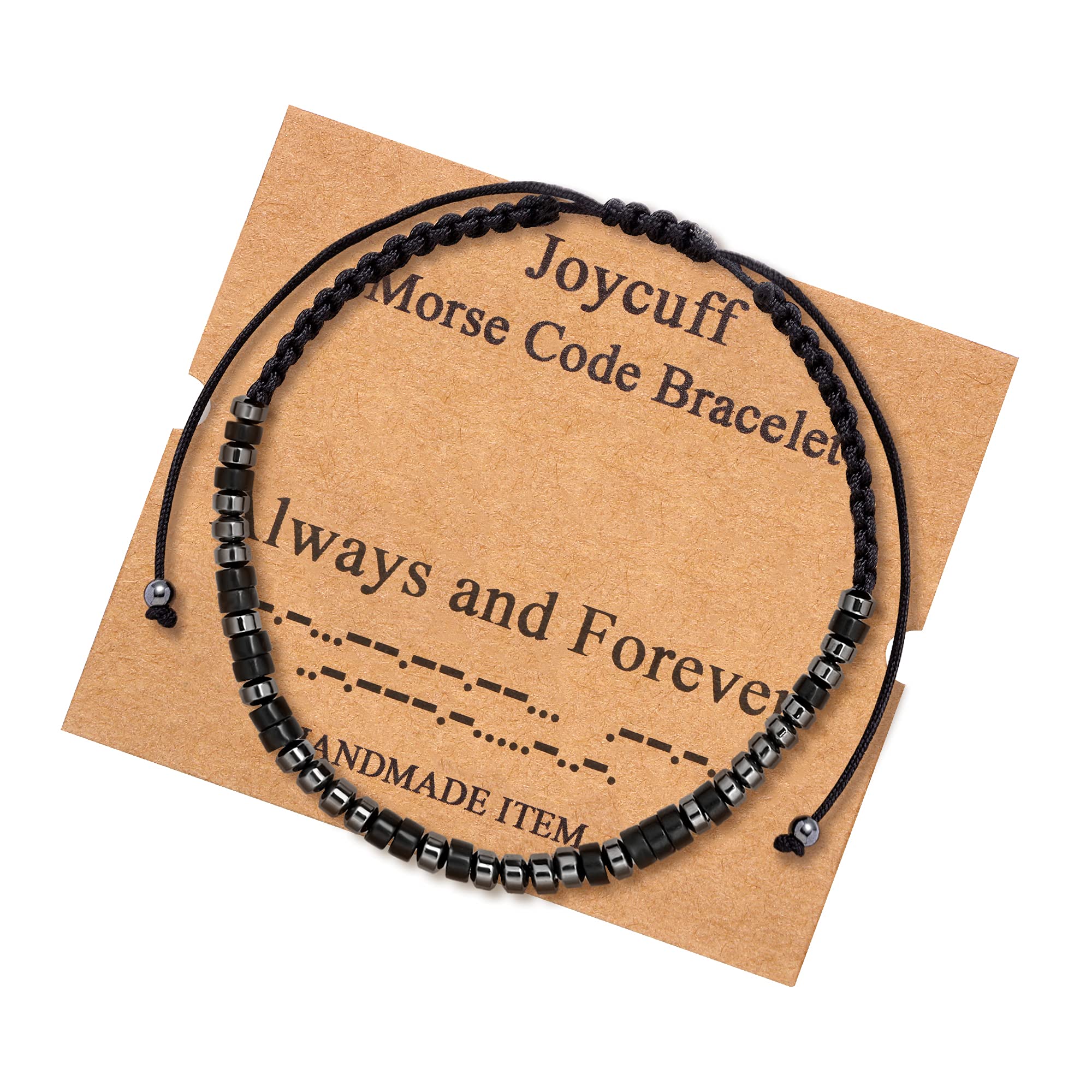Inspirational Morse Code Bracelet for Women & Men - Black Hematite Beads Wrap Jewelry - Meaningful Gift for Mother's Day, Birthday, Christmas (Mom, Dad, Daughter, Aunt, Grandma) - Perfect for Daily Wear, Special Occasions & Thoughtful Gifting