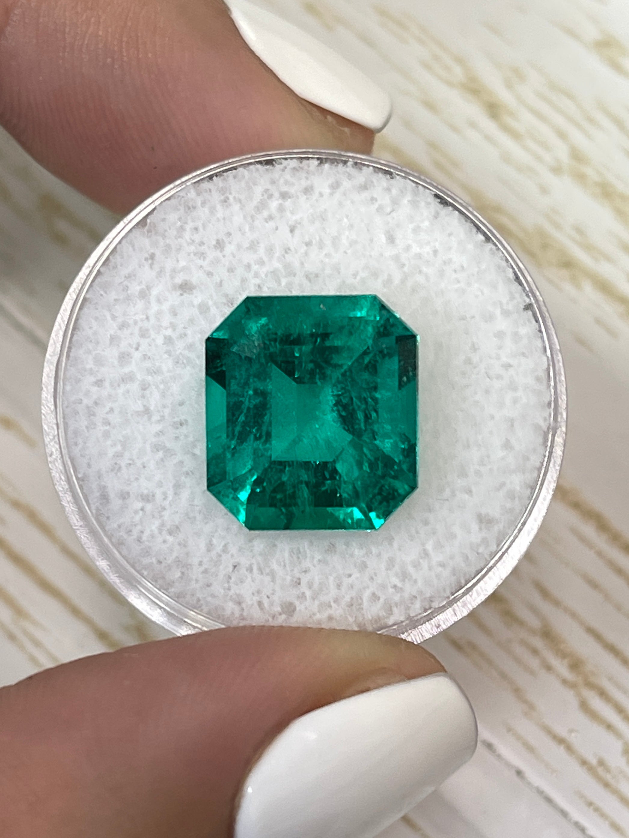 7.51 Carat GIA Certified 13x12mm Natural Loose Colombian Emerald - Emerald Cut, Investment Grade Gemstone for Jewelry Making, Engagement Rings & Luxury Collections