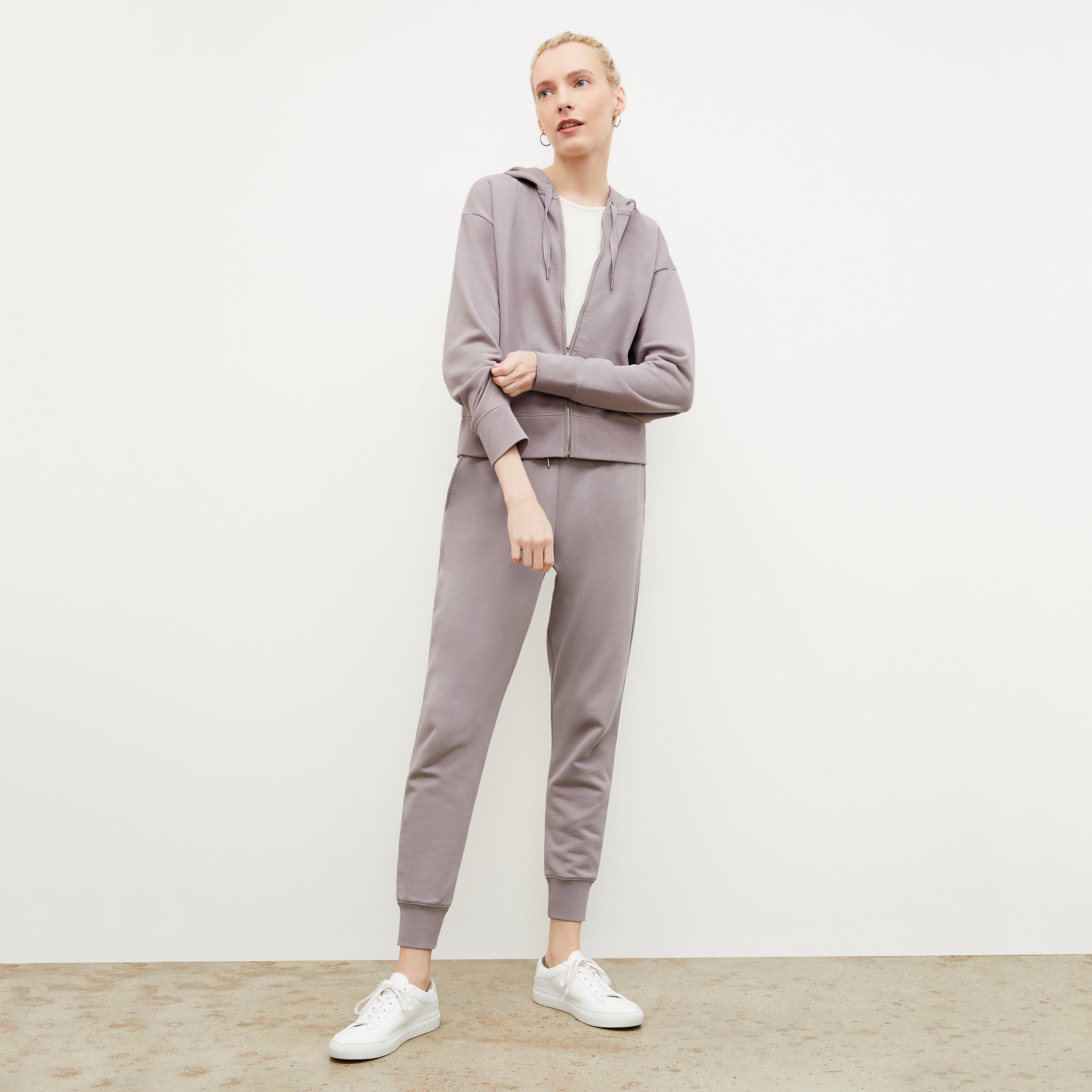 Joni Jogger French Terry Sweatpants for Women - Soft Wisteria Purple Lounge Pants | Perfect for Yoga, Running, and Relaxing at Home