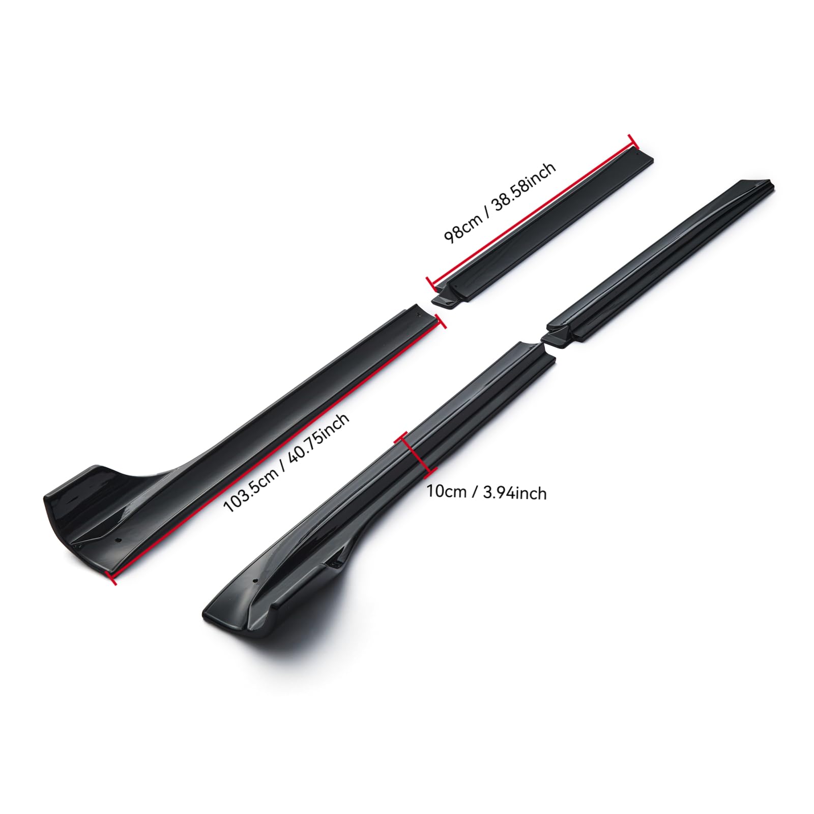 Tesla Model Y Side Skirts 2020-2024 - Gloss Black Rocker Panel Guard & Splitter Lip Body Kit Replacement Accessories | Enhance Style & Protection for Your Tesla Model Y